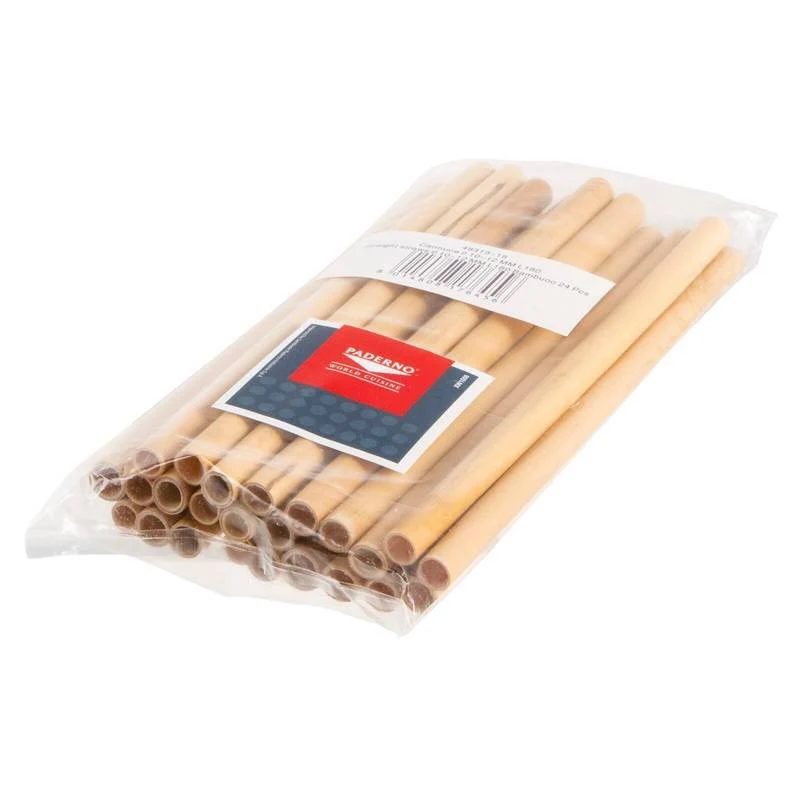 18 cm - Cannucce 10-12 mm In Bambù Set 24 Pz