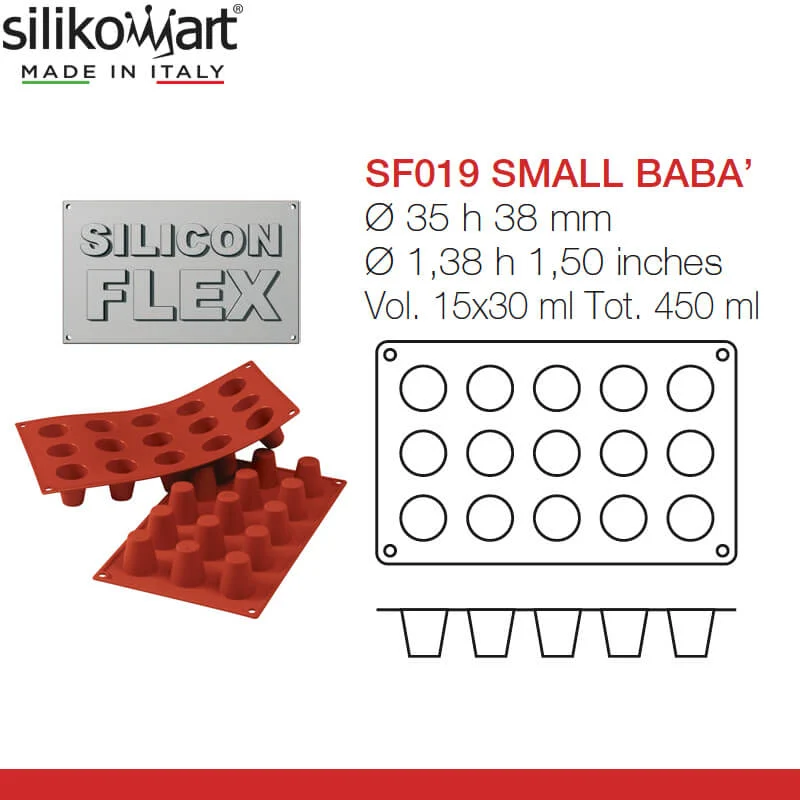 15 Forme Classic Stampo Babà In Silicone