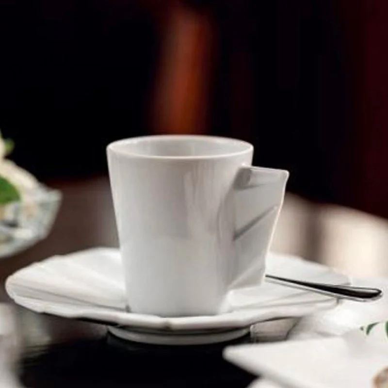 13.6 cm - Matrix Glaze Piattino Tazzina Caffé In Porcellana - Set 12 Pz