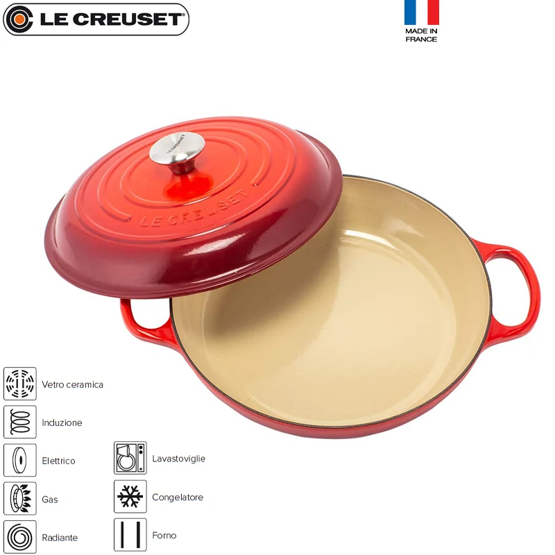 30 cm - Cocotte Evolution Tegame Basso Rotondo In Ghisa