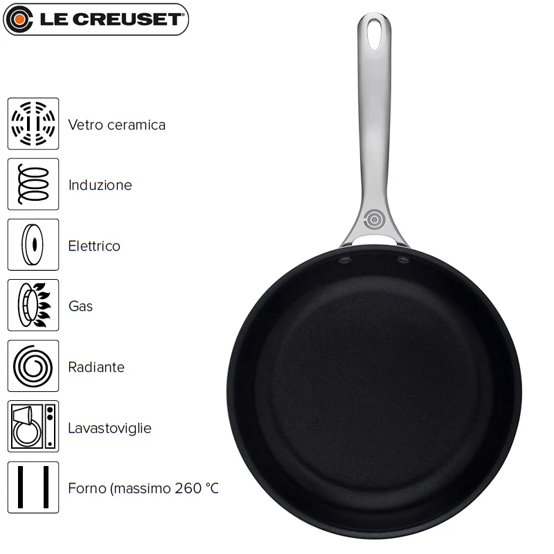 Padella Alta Antiaderente In Acciaio Inox