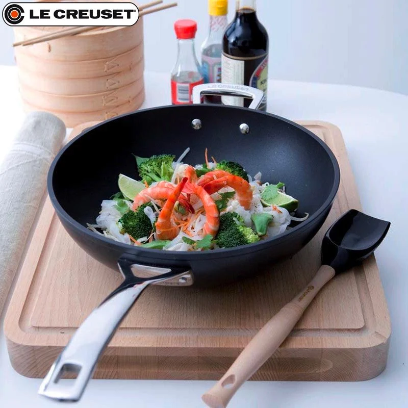Les Forgées Wok Antiaderente In Alluminio Con Manico