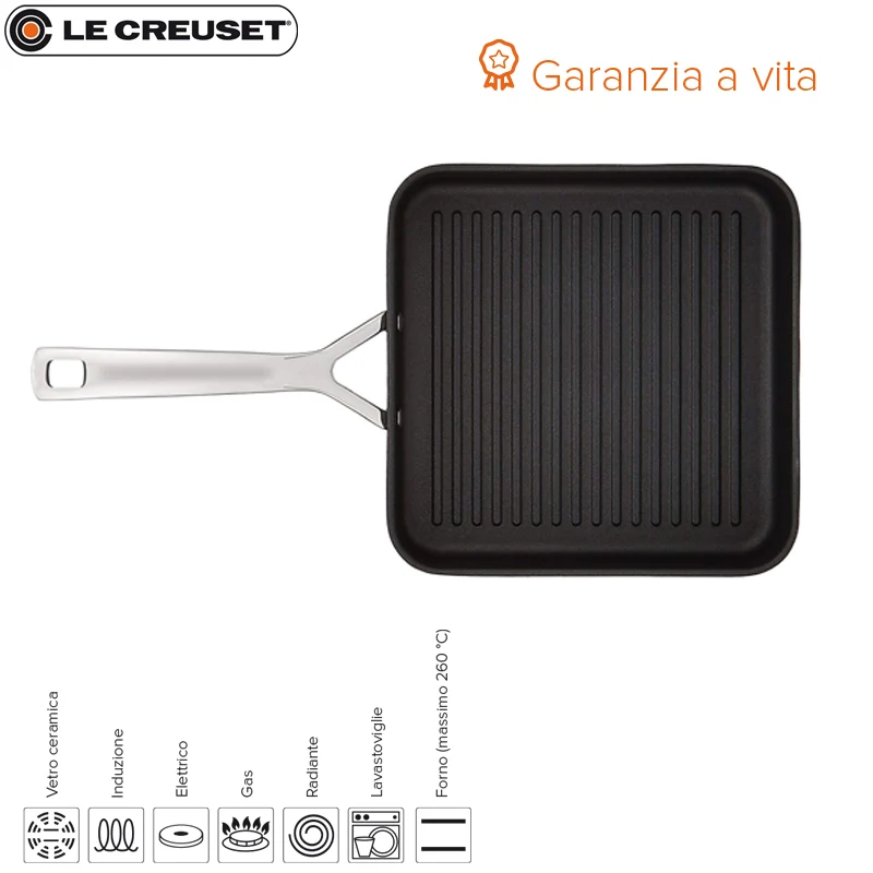 Les Forgées Bistecchiera Quadrata In Alluminio Antiaderente