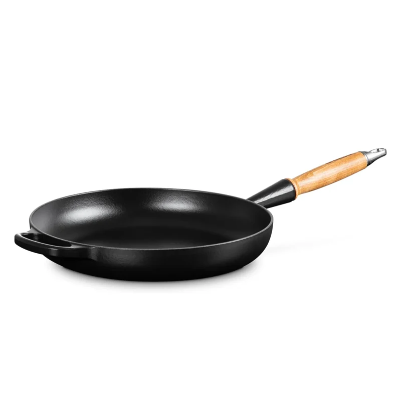 24 cm - Tradition Padella In Ghisa Smaltata con Manico In Legno