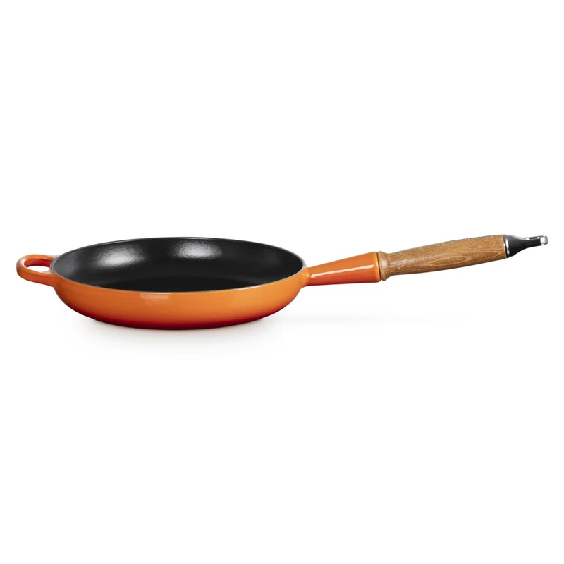 24 cm - Tradition Padella In Ghisa Smaltata con Manico In Legno