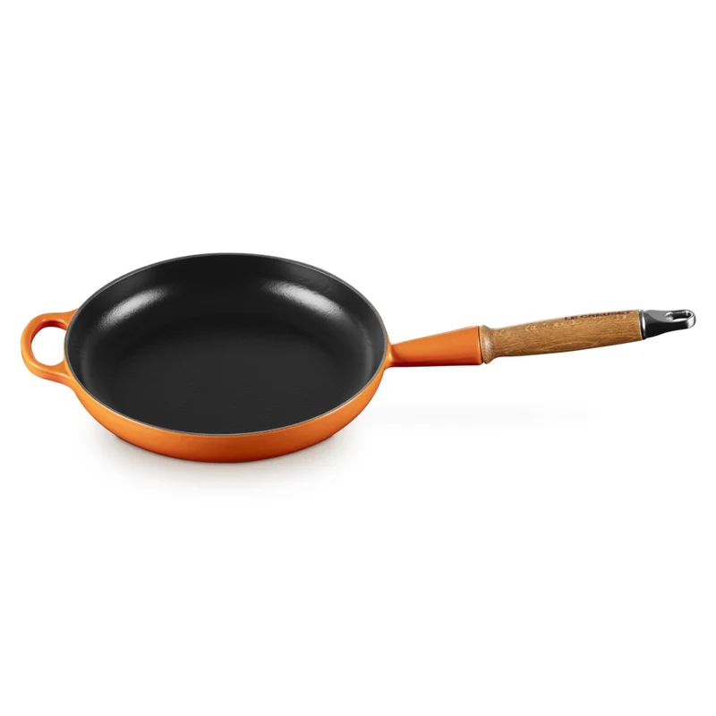 24 cm - Tradition Padella In Ghisa Smaltata con Manico In Legno