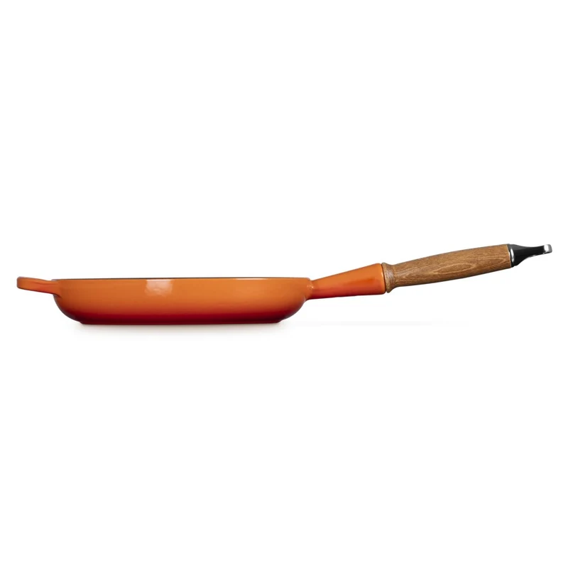 24 cm - Tradition Padella In Ghisa Smaltata con Manico In Legno