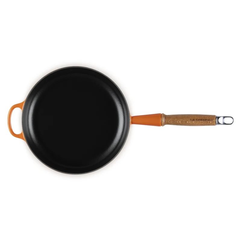 24 cm - Tradition Padella In Ghisa Smaltata con Manico In Legno