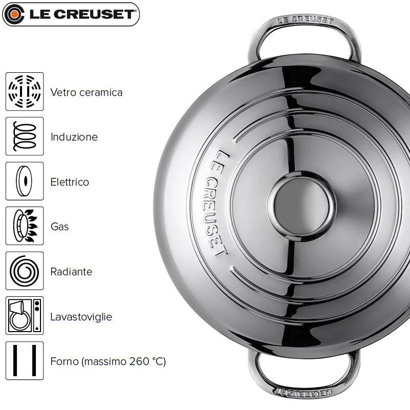 Inox Evolution Casseruola Alta In Acciaio Inox Con Coperchio