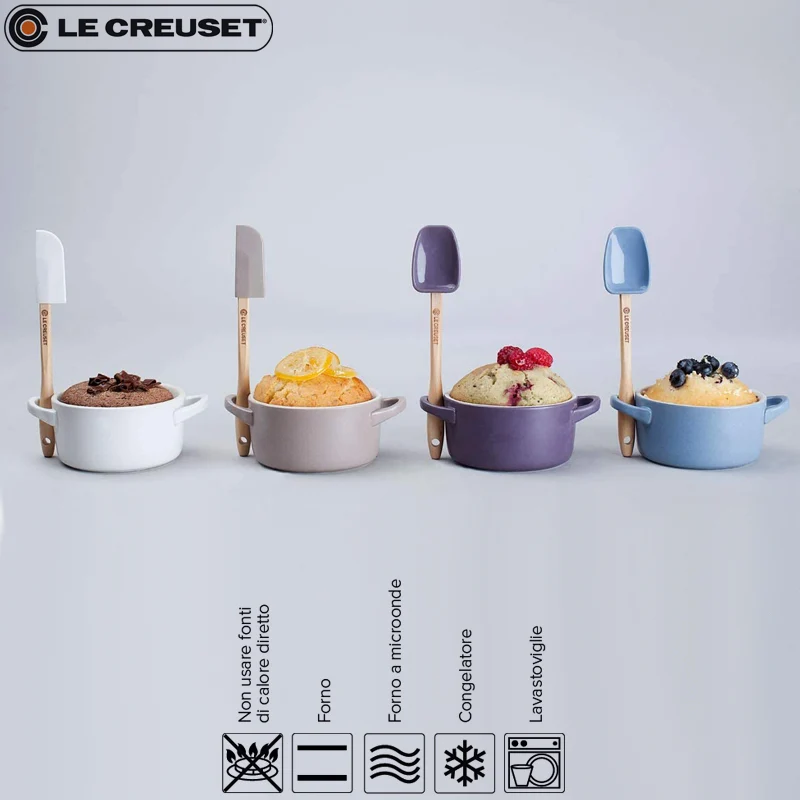 10 cm - Mini Cocotte Casseruola Rotonda In Gres Vetrificato - Set 4 Pz