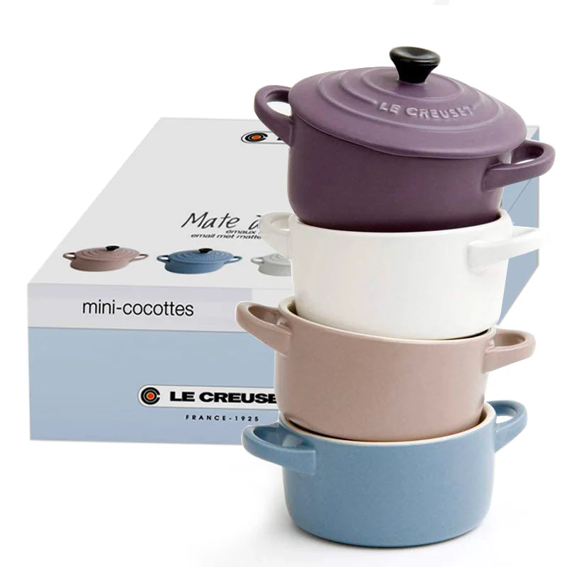 10 cm - Mini Cocotte Casseruola Rotonda In Gres Vetrificato - Set 4 Pz