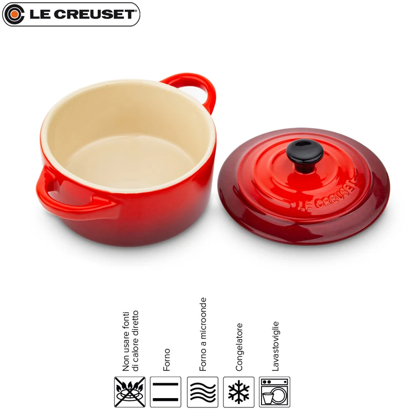10 cm - Mini Cocotte Casseruola Rotonda In Gres Vetrificato - Set 4 Pz