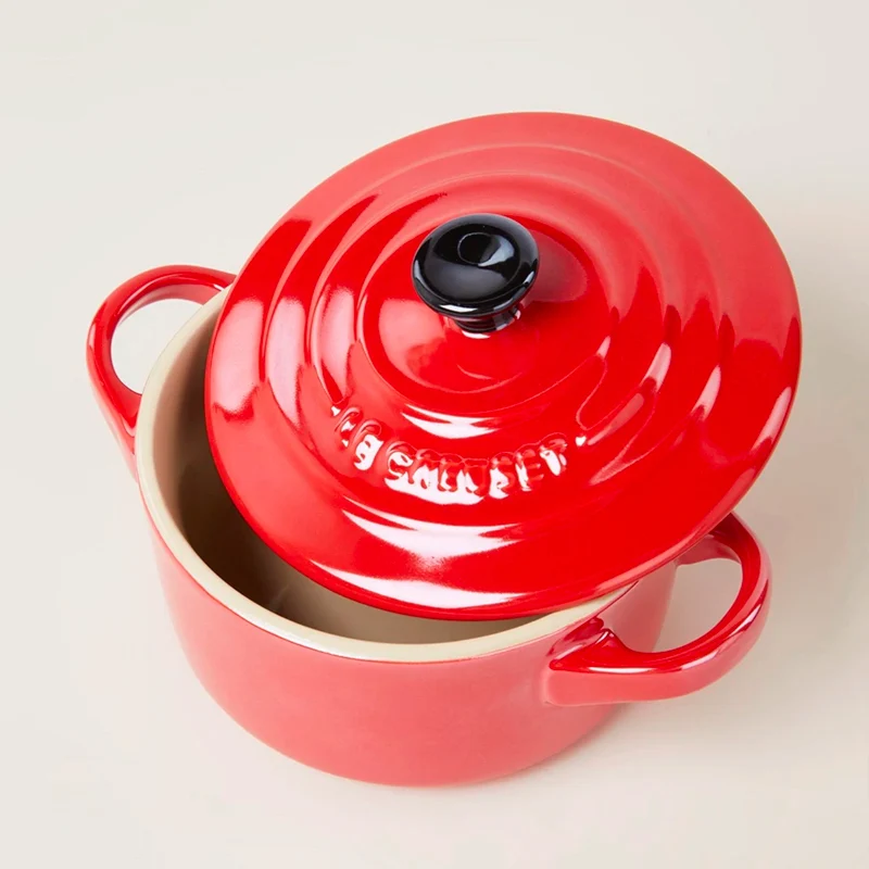 10 cm - Mini Cocotte Casseruola Rotonda In Gres Vetrificato - Set 4 Pz