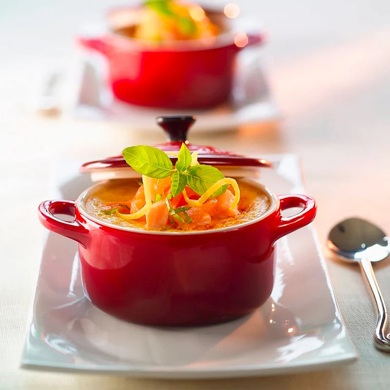 10 cm - Mini Cocotte Casseruola Rotonda In Gres Vetrificato - Set 4 Pz