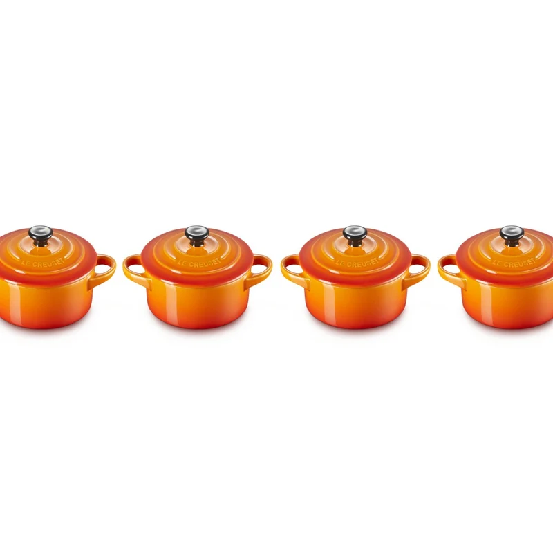 10 cm - Mini Cocotte Casseruola Rotonda In Gres Vetrificato - Set 4 Pz