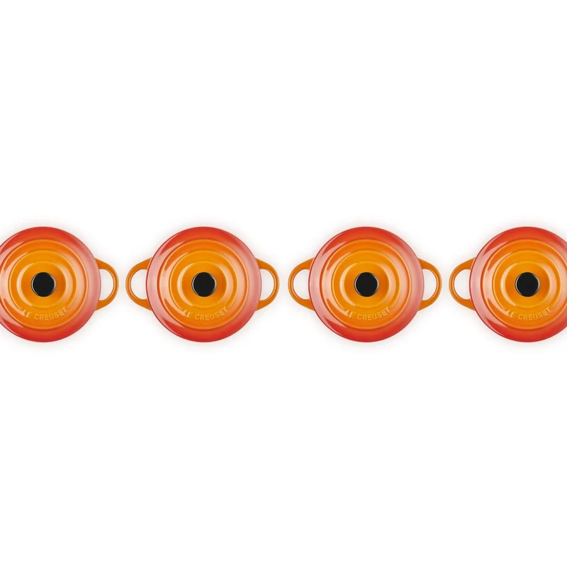 10 cm - Mini Cocotte Casseruola Rotonda In Gres Vetrificato - Set 4 Pz