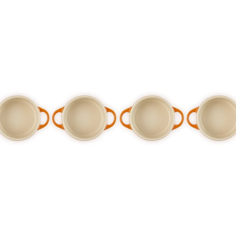 10 cm - Mini Cocotte Casseruola Rotonda In Gres Vetrificato - Set 4 Pz