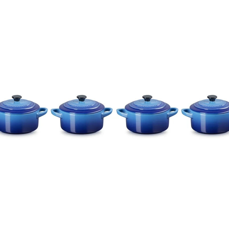 10 cm - Mini Cocotte Casseruola Rotonda In Gres Vetrificato - Set 4 Pz