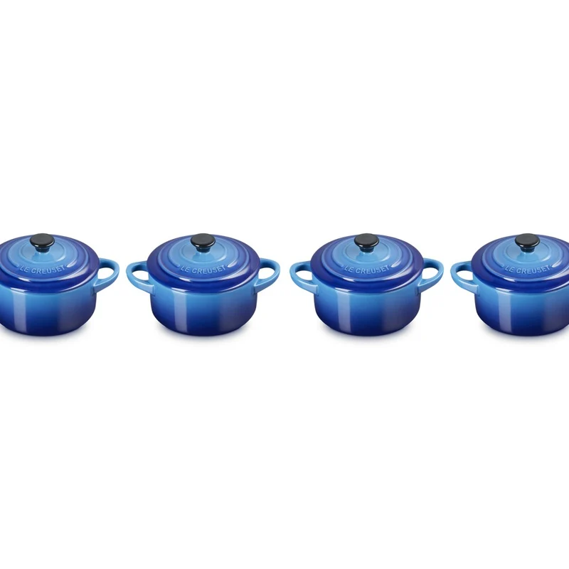 10 cm - Mini Cocotte Casseruola Rotonda In Gres Vetrificato - Set 4 Pz