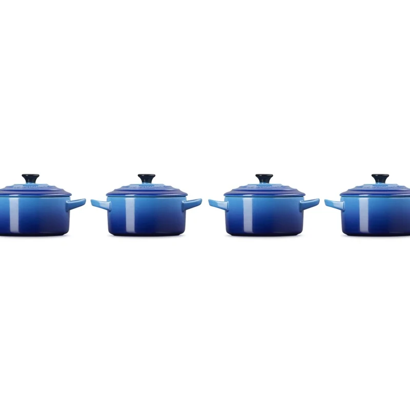 10 cm - Mini Cocotte Casseruola Rotonda In Gres Vetrificato - Set 4 Pz
