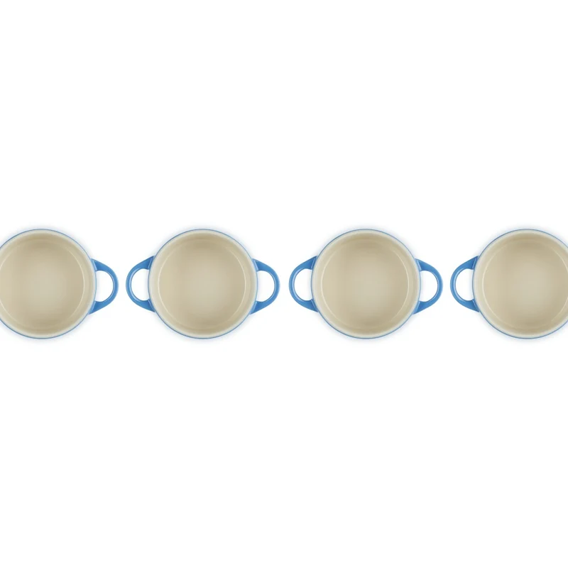 10 cm - Mini Cocotte Casseruola Rotonda In Gres Vetrificato - Set 4 Pz