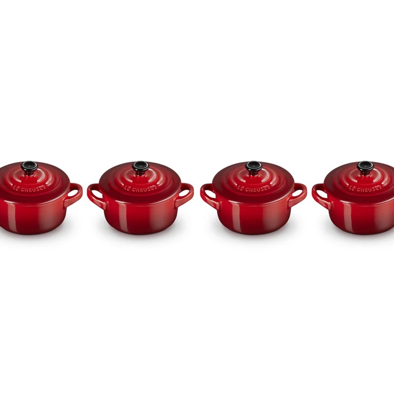 10 cm - Mini Cocotte Casseruola Rotonda In Gres Vetrificato - Set 4 Pz