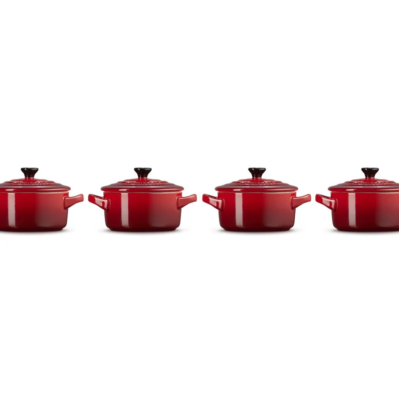 10 cm - Mini Cocotte Casseruola Rotonda In Gres Vetrificato - Set 4 Pz