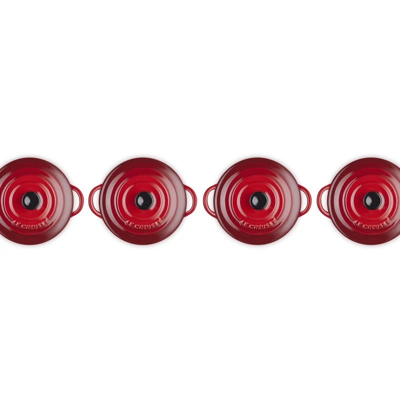 10 cm - Mini Cocotte Casseruola Rotonda In Gres Vetrificato - Set 4 Pz