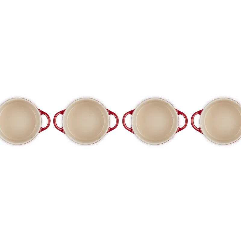10 cm - Mini Cocotte Casseruola Rotonda In Gres Vetrificato - Set 4 Pz