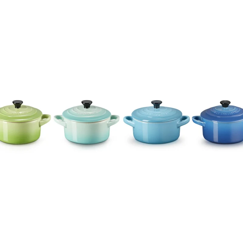 10 cm - Mini Cocotte Casseruola Rotonda In Gres Vetrificato - Set 4 Pz