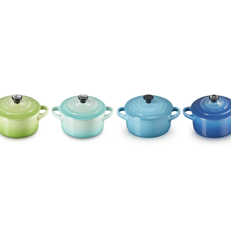 10 cm - Mini Cocotte Casseruola Rotonda In Gres Vetrificato - Set 4 Pz