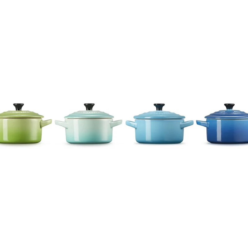 10 cm - Mini Cocotte Casseruola Rotonda In Gres Vetrificato - Set 4 Pz