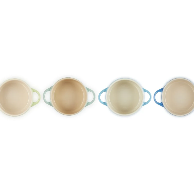 10 cm - Mini Cocotte Casseruola Rotonda In Gres Vetrificato - Set 4 Pz