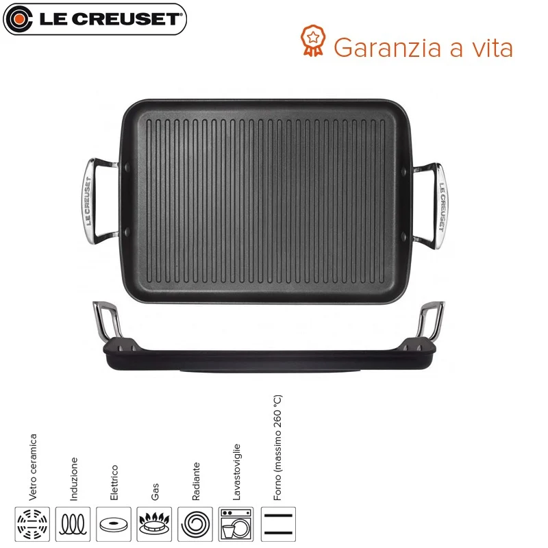 35x25 cm - Les Forgées Bistecchiera Rettangolare In Alluminio Antiaderente