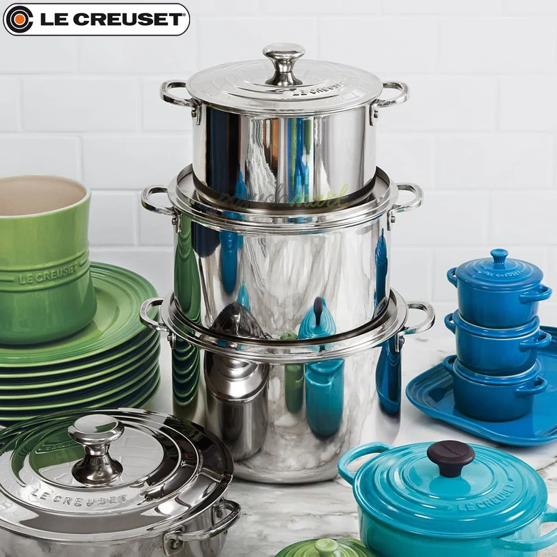 Set Casseruole Alte In Acciaio Inox - Set 4 Pz