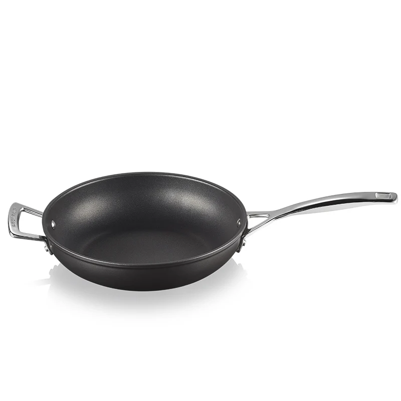 26 cm - Padella Alta In Alluminio Antiaderente Con Manico e Maniglia