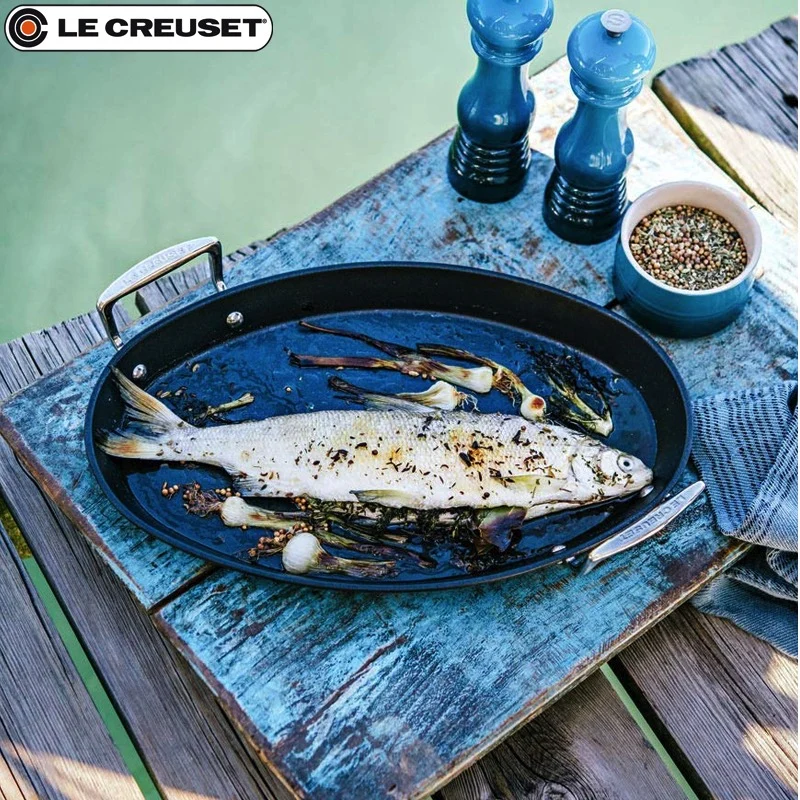 40x25.5 cm - Les Forgées Pesciera Ovale In Alluminio Antiaderente