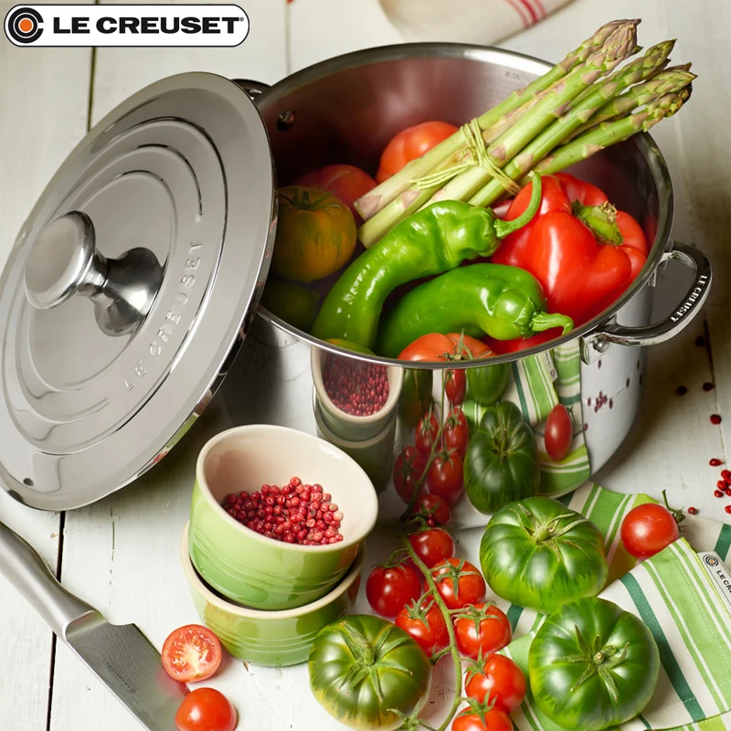 24 cm - Casseruola Profonda In Acciaio Inox Con Coperchio