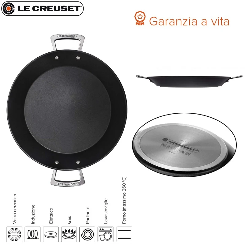32 cm - Les Forgées Paellera Rotonda In Alluminio Antiaderente