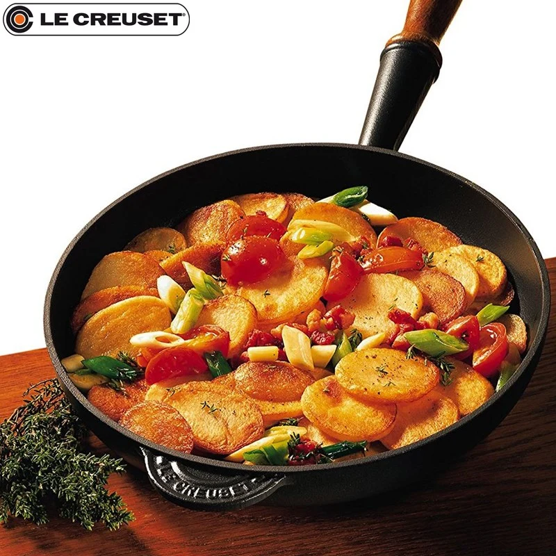28 cm - Evolution Padella Alta In Ghisa Con Manico In Legno