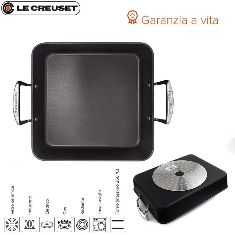 26x26 cm - Les Forgées Teglia Quadrata In Alluminio Antiaderente