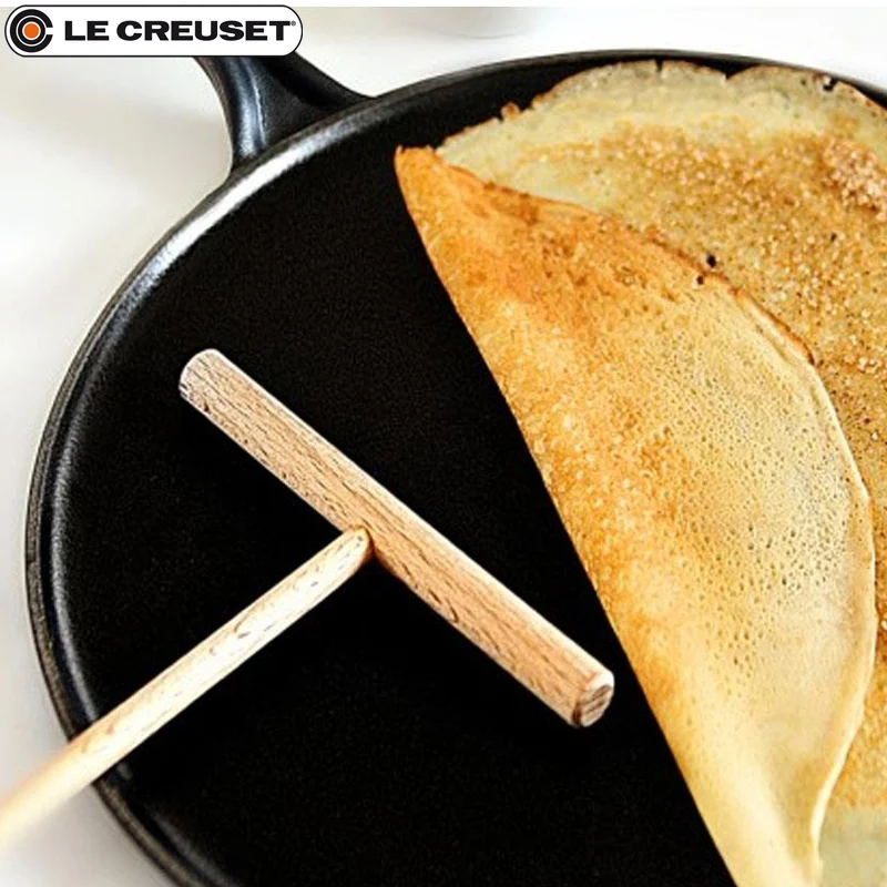 27 cm - Crepiera Rotonda In Ghisa Con Spatola In Legno
