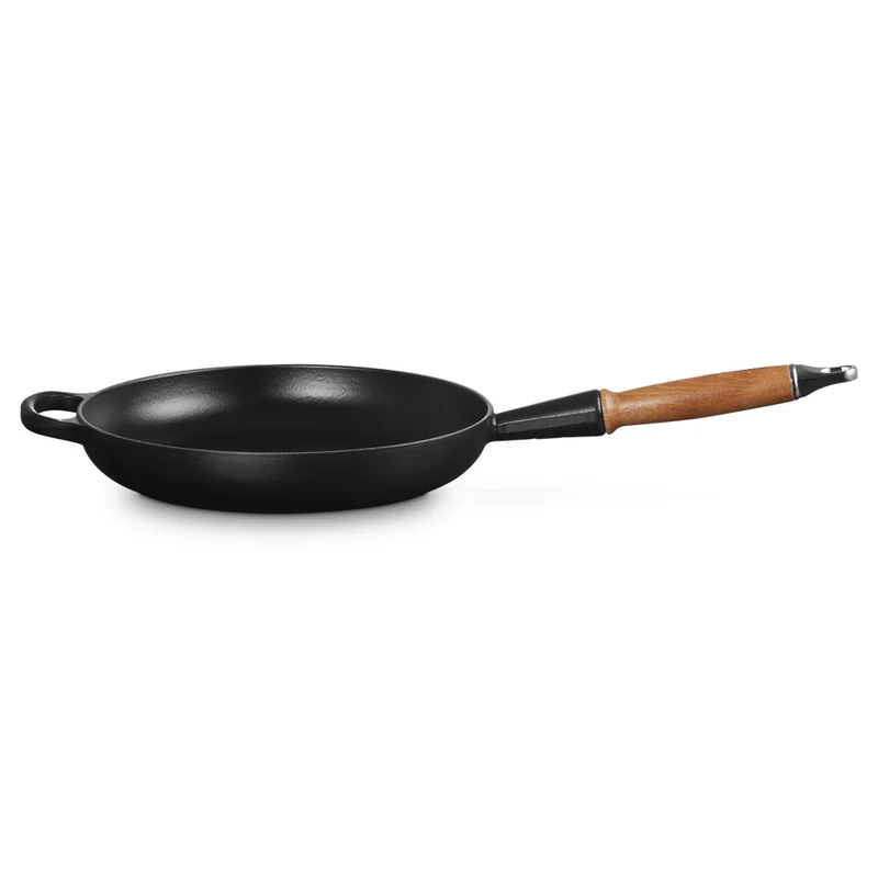 26 cm - Tradition Padella In Ghisa Smaltata con Manico In Legno