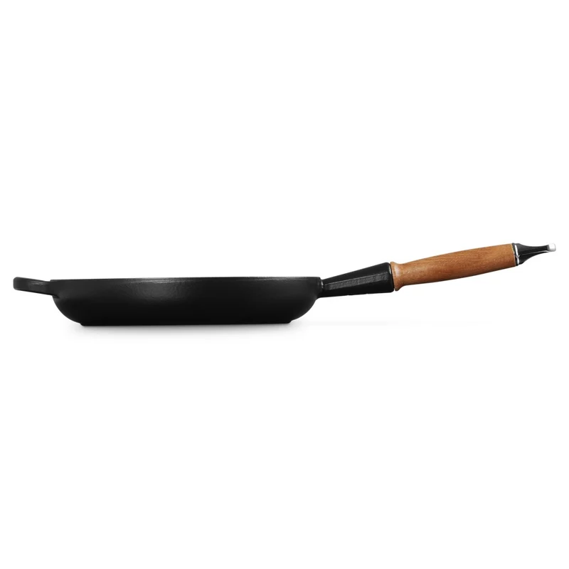 26 cm - Tradition Padella In Ghisa Smaltata con Manico In Legno