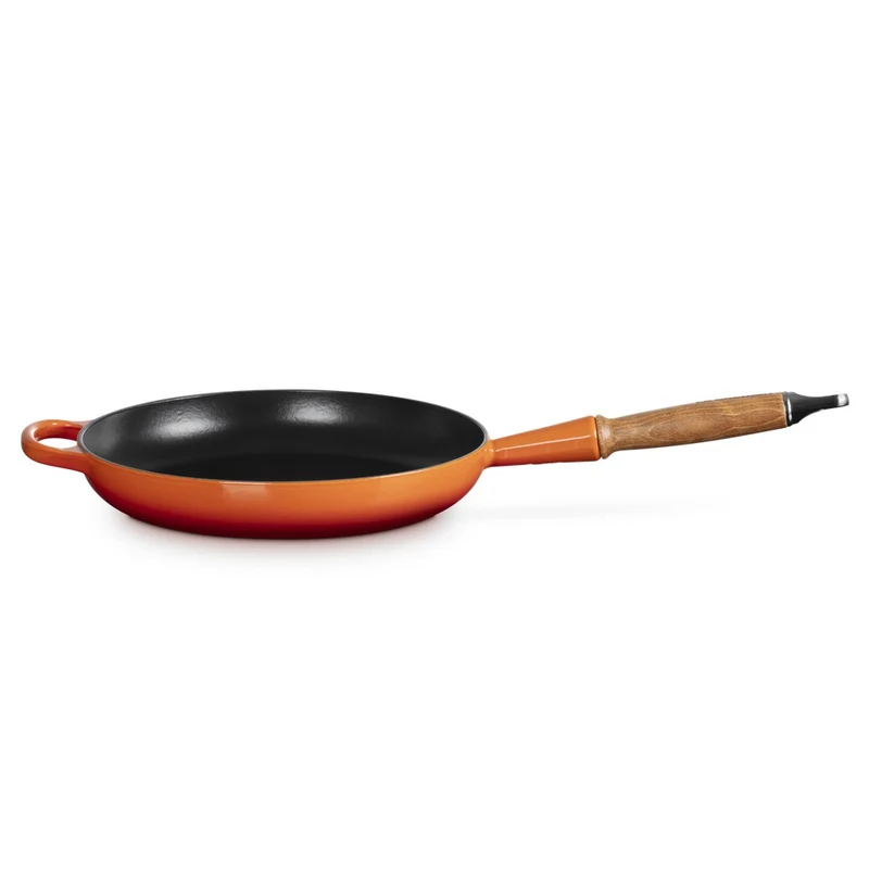 26 cm - Tradition Padella In Ghisa Smaltata con Manico In Legno
