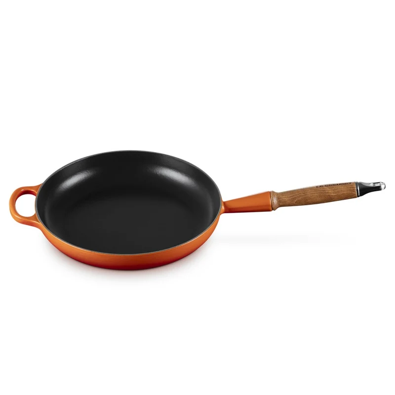 26 cm - Tradition Padella In Ghisa Smaltata con Manico In Legno
