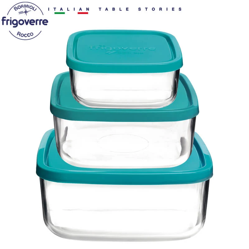Frigoverre Classic Contenitore Per Alimenti Quadrato - Set 3 Pz