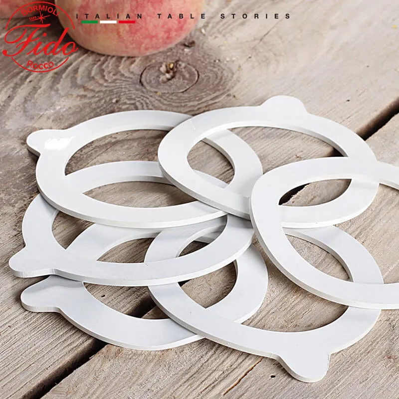 9 cm Fido Guarnizioni Fido In Vetro - Set 6 Pz