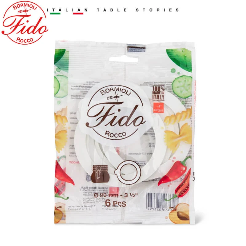 9 cm Fido Guarnizioni Fido In Vetro - Set 6 Pz