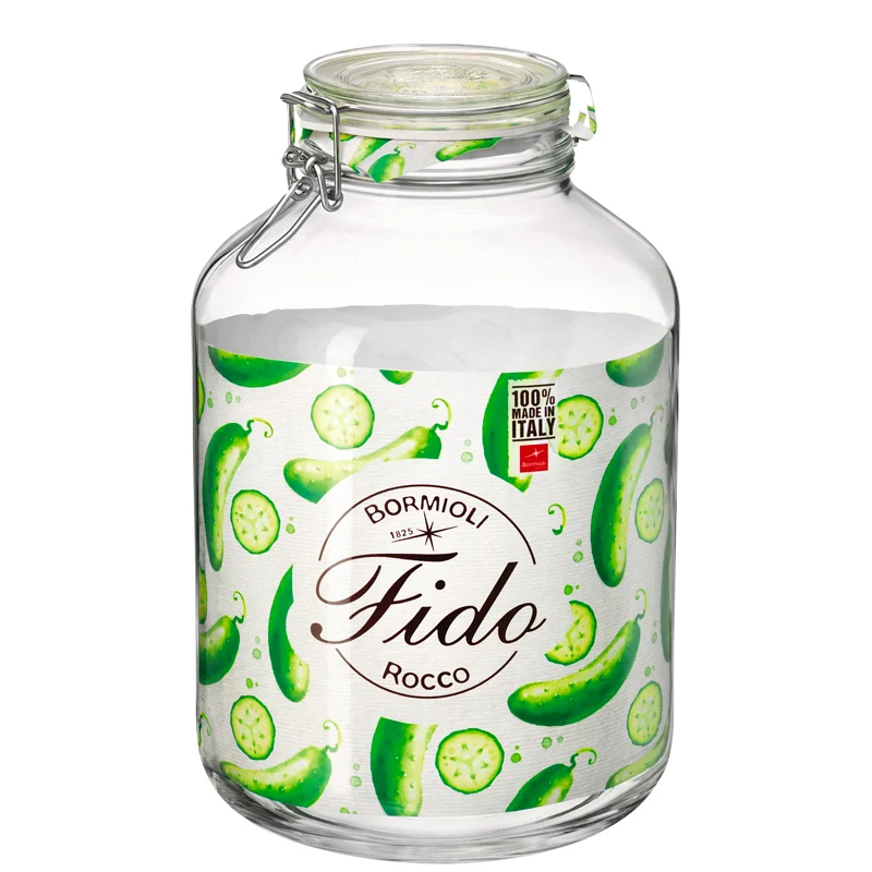 500 cl - Fido Vasetto Ermetico Cilindrico In Vetro - Set 6 Pz